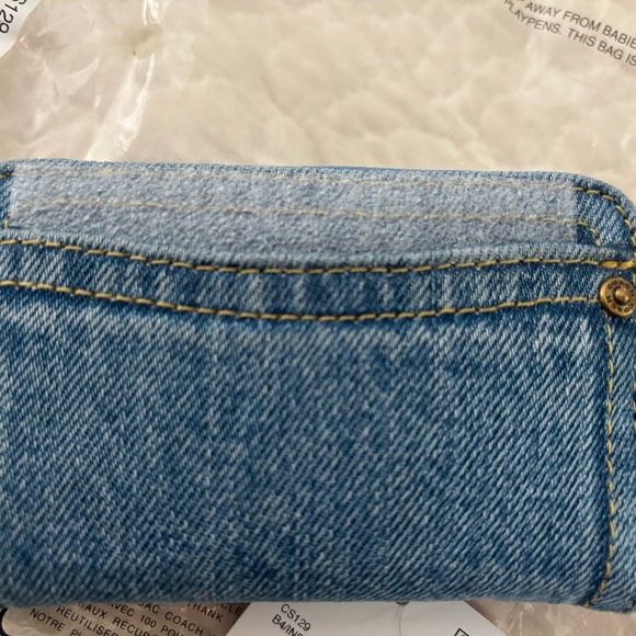 Coach Denim Wallet with Gold Accent small cc - Picture 5 of 8